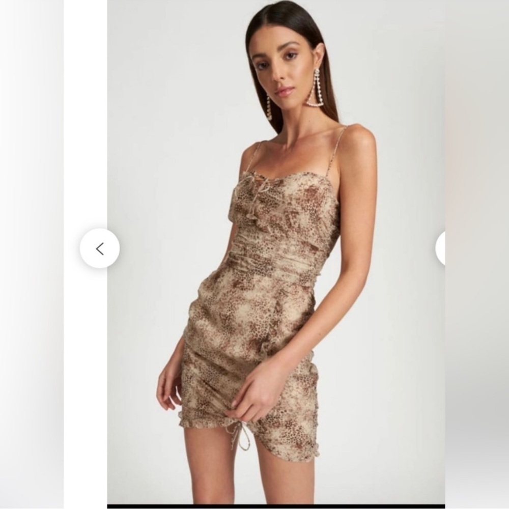 Lioness Under The Same Sun Leopard String Mini Dress